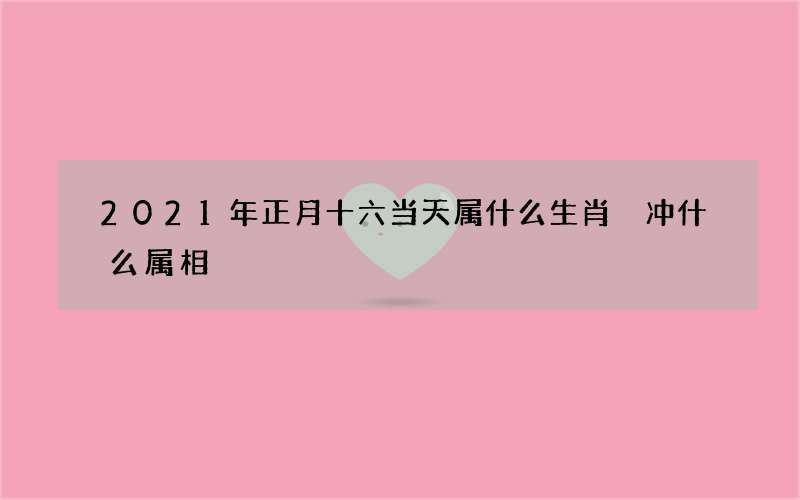 2021年正月十六当天属什么生肖 冲什么属相
